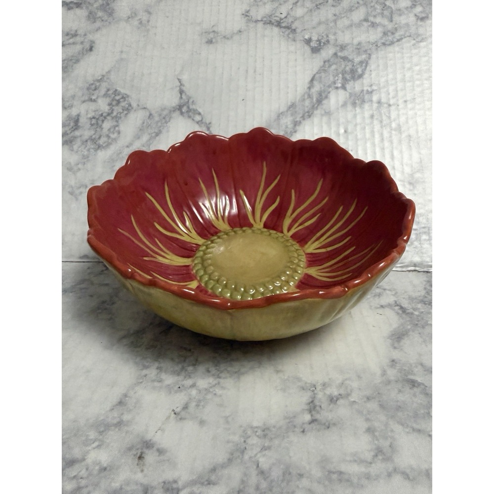 Tracy Porter Rhapsody Collection Hand Painted Lotus Flower Soup Bowl Floral
